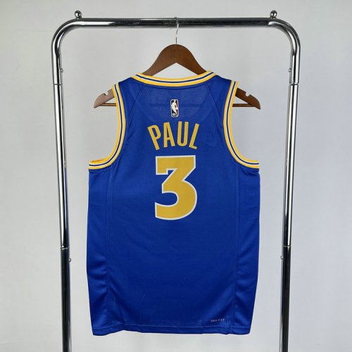 NBA 3 Paul Warriors Maillot Retro bleu